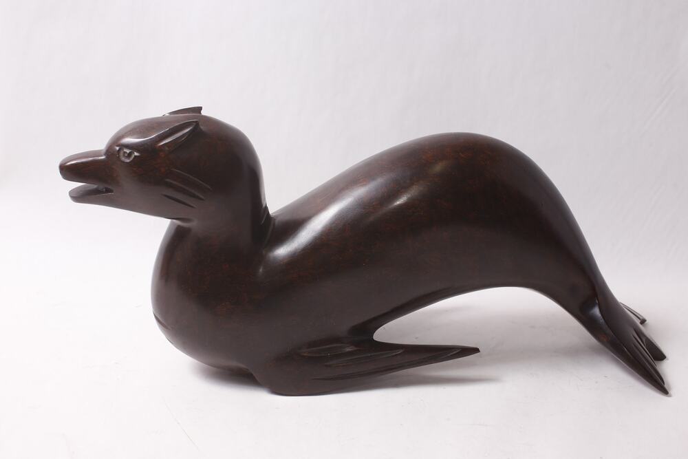 LARGE 1990s Ironwood Hand Carved Sea Lion Sculpture Marine Decor ~ 260608-WH 10